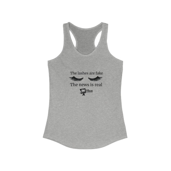 "The Lashes Are Fake" Women's Racerback Tank