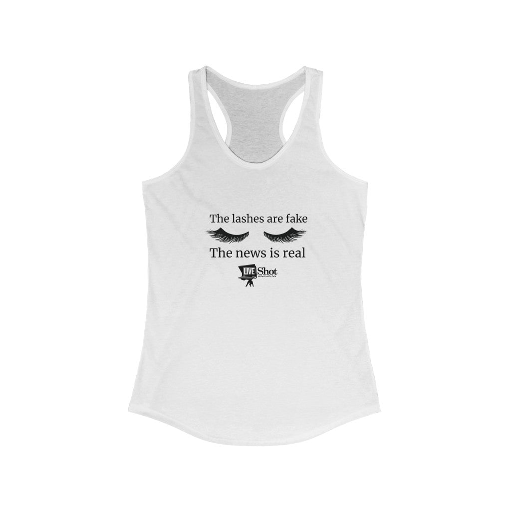 "The Lashes Are Fake" Women's Racerback Tank